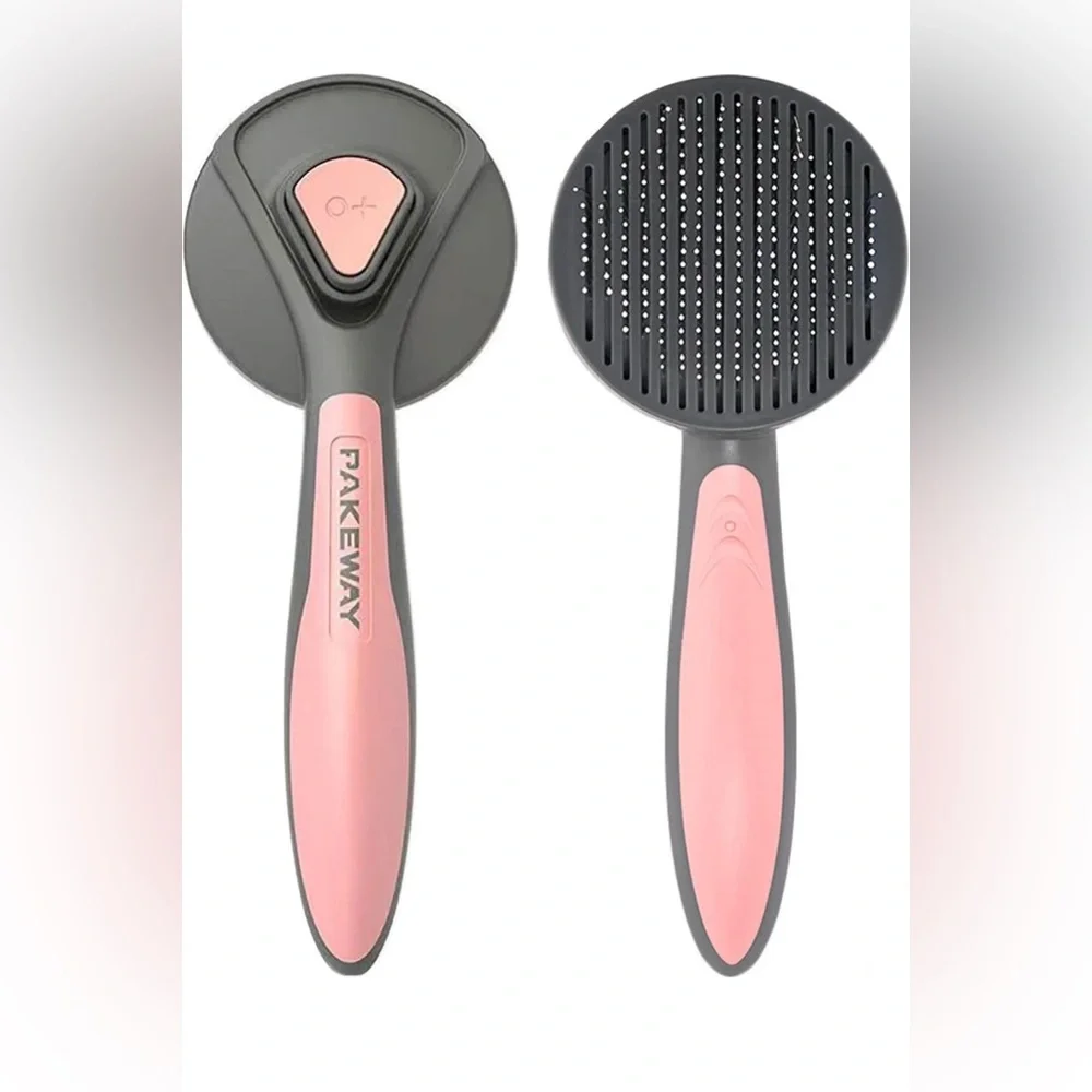 Self Cleaning PINK Pet Hair Removal Comb Automatic Hair Removal Brush * NEW*